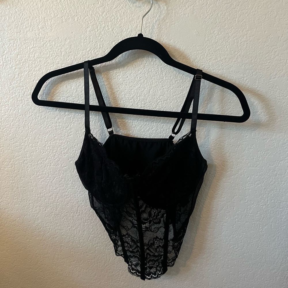 SHEIN Black Lace Corset Top